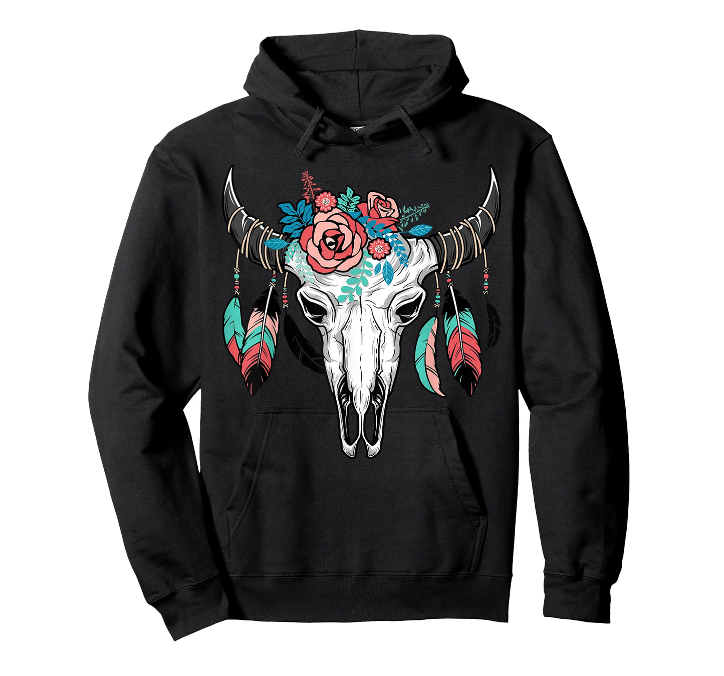 Vintage Cow Skull With Flowers | Men Women Gift Tee T-Shirt