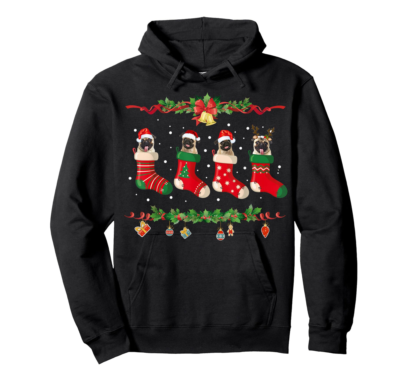 Pug Christmas Shirt Stocking Dog Xmas Sweater T-Shirt
