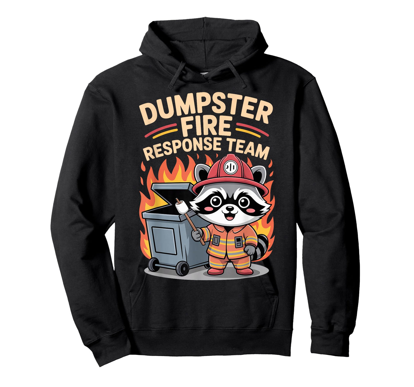 Firefighter Dumpster Fire Response Team Kawaii Raccoon T-Shirt