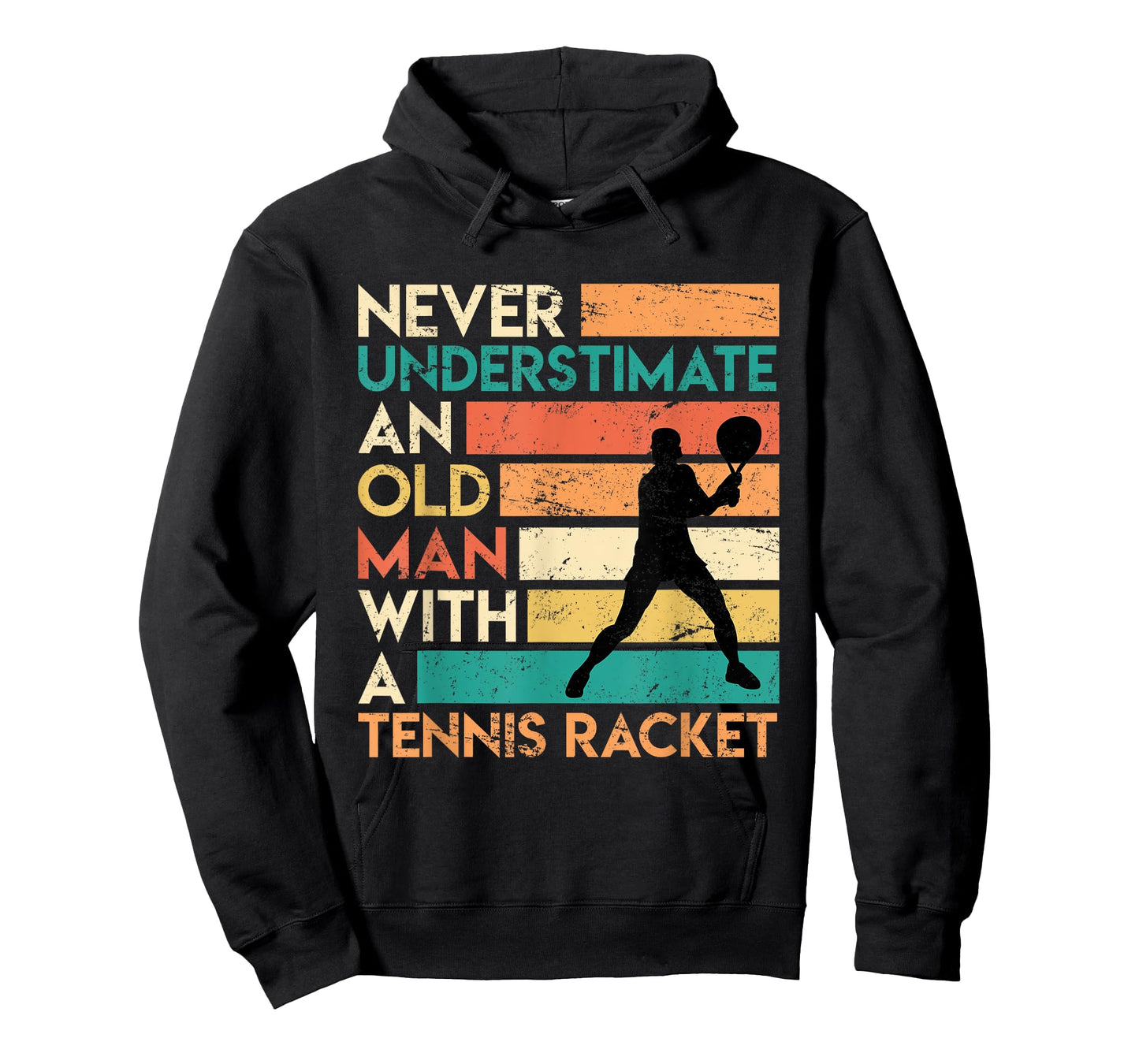 Retro Never underestimate an old man Tennis racket T-Shirt