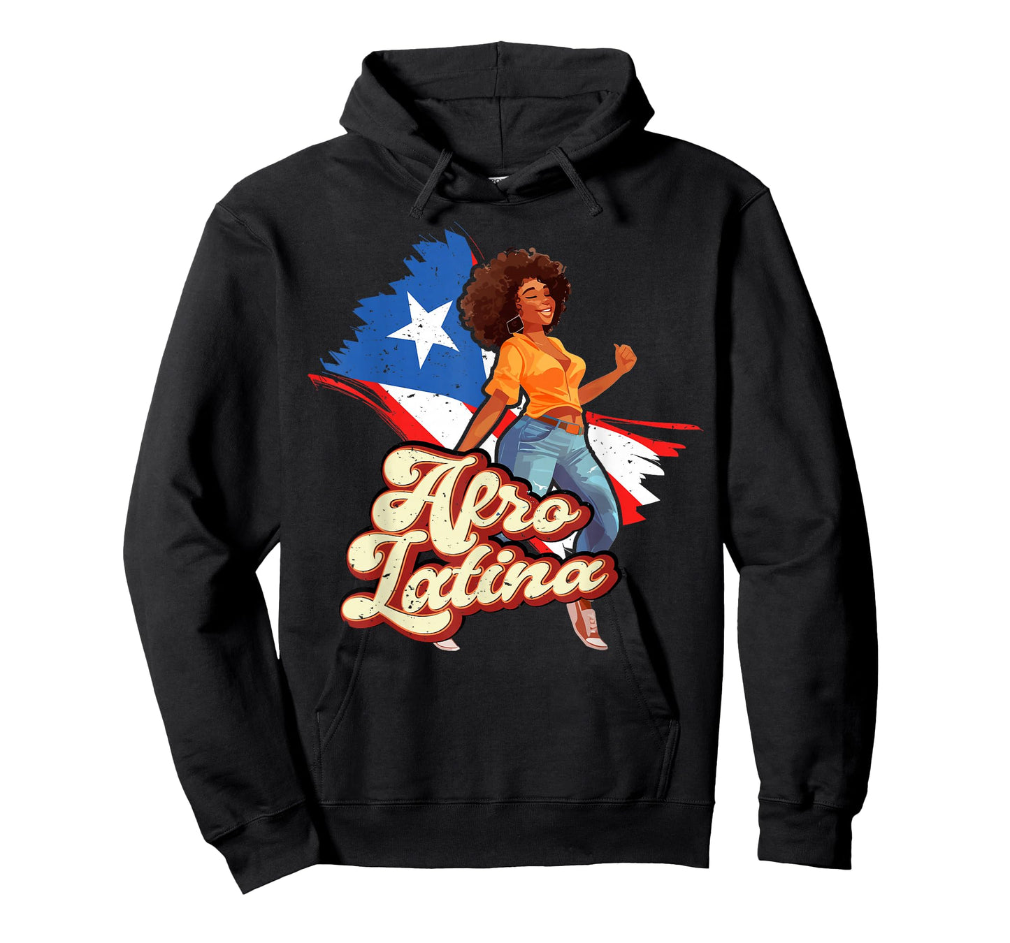 Puerto Rico Afro Latina boricua woman flag dancing caribbean T-Shirt