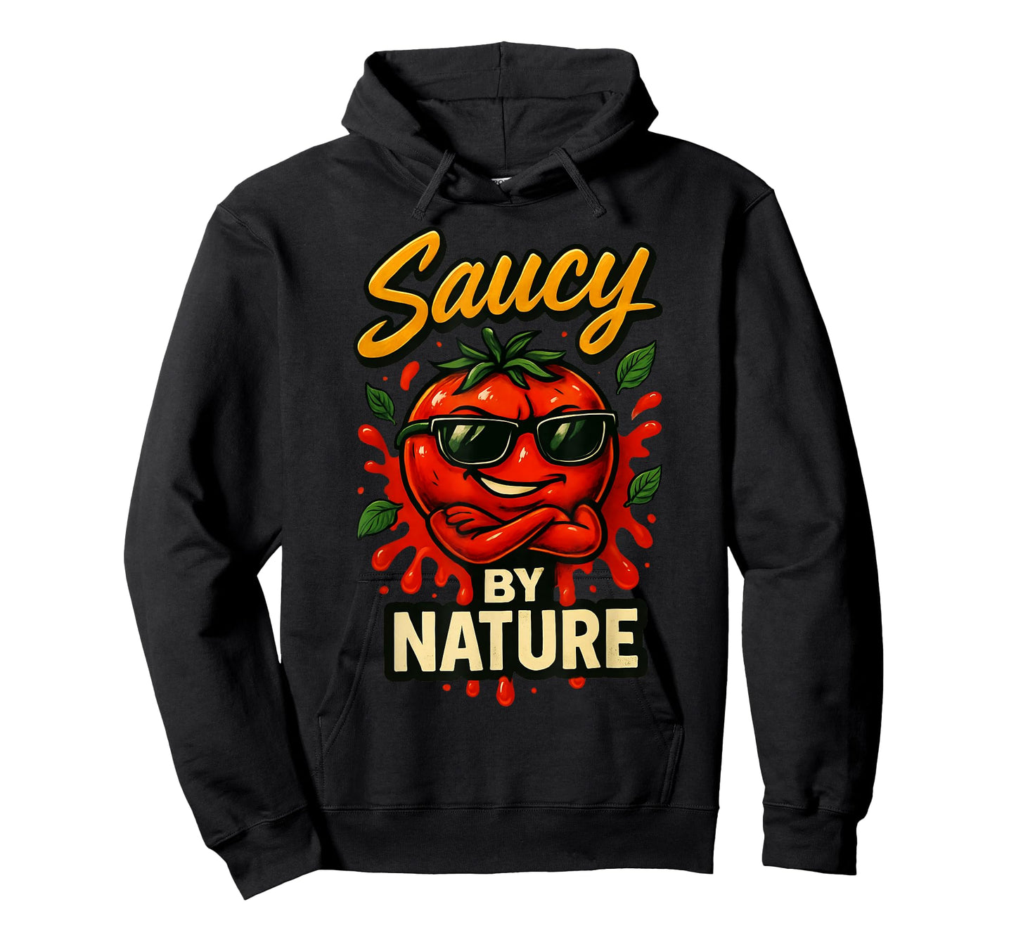 Saucy by Nature, Funny Tomato with Attitude & Shades T-Shirt