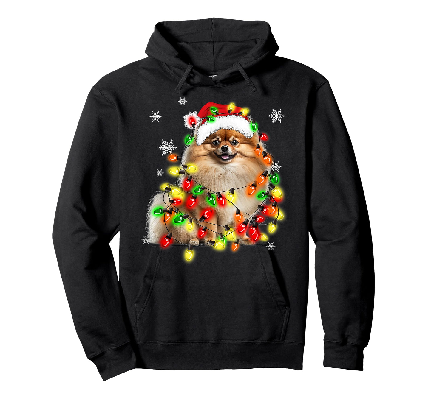 Pomeranian Dog Family Matching Christmas T-Shirt, Unisex-Adults/Kids, Black, Small, Short Sleeve, Cotton Blend, Novelty, Christmas, Dog Lovers, Families