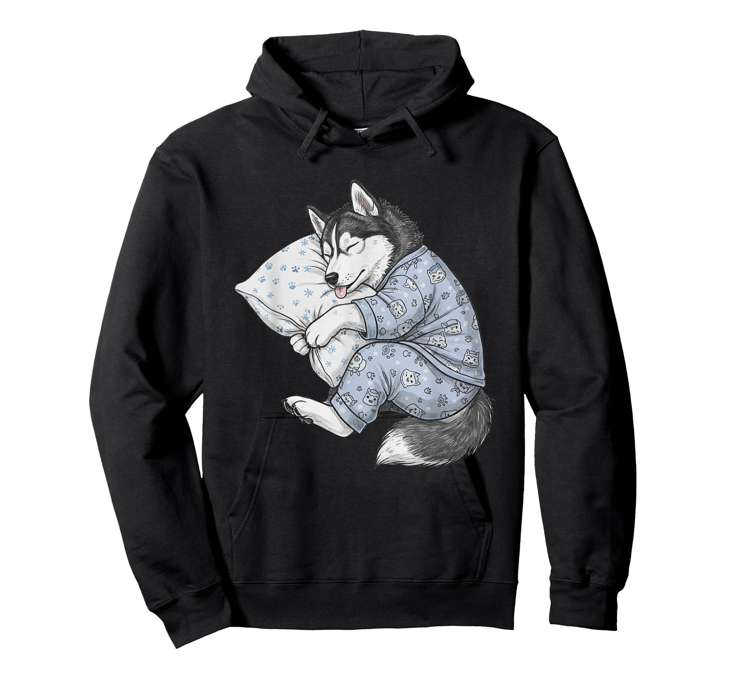 Funny Sleepy Siberian Husky Pajama Men Women Kids T-Shirt