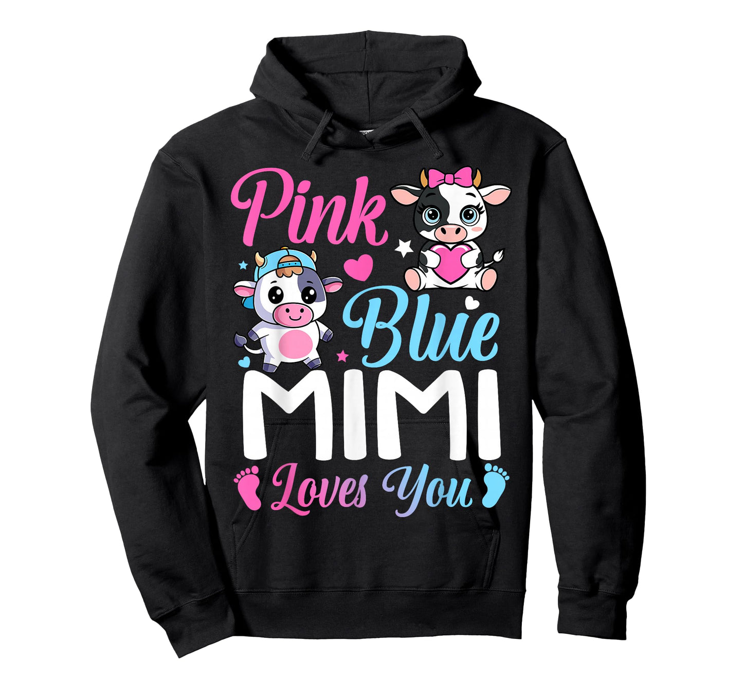Pink Or Blue Mimi Loves You Cow Gender Reveal Family T-Shirt