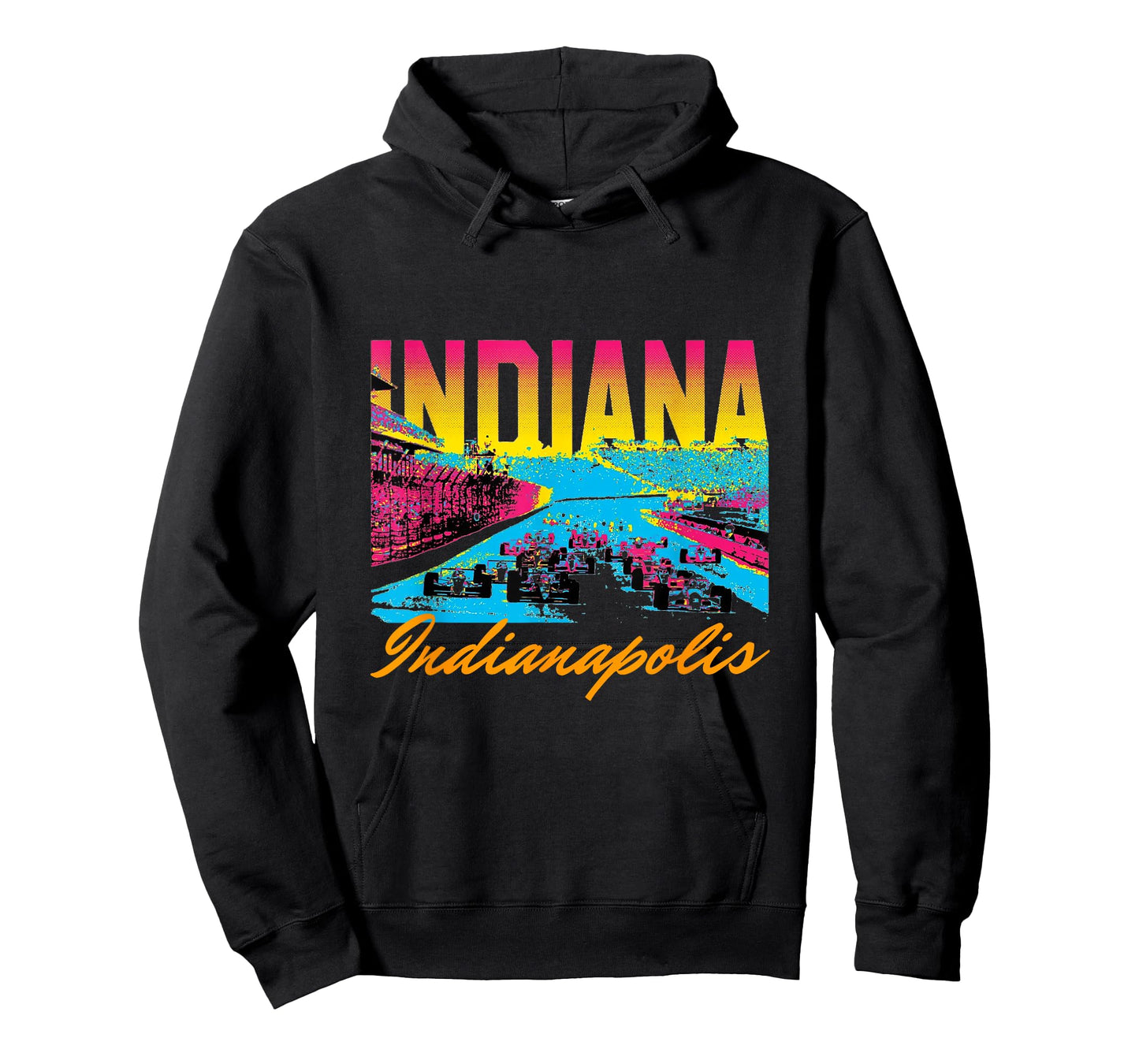 Indianapolis Indiana Racing Colorful Distressed Retro T-Shirt