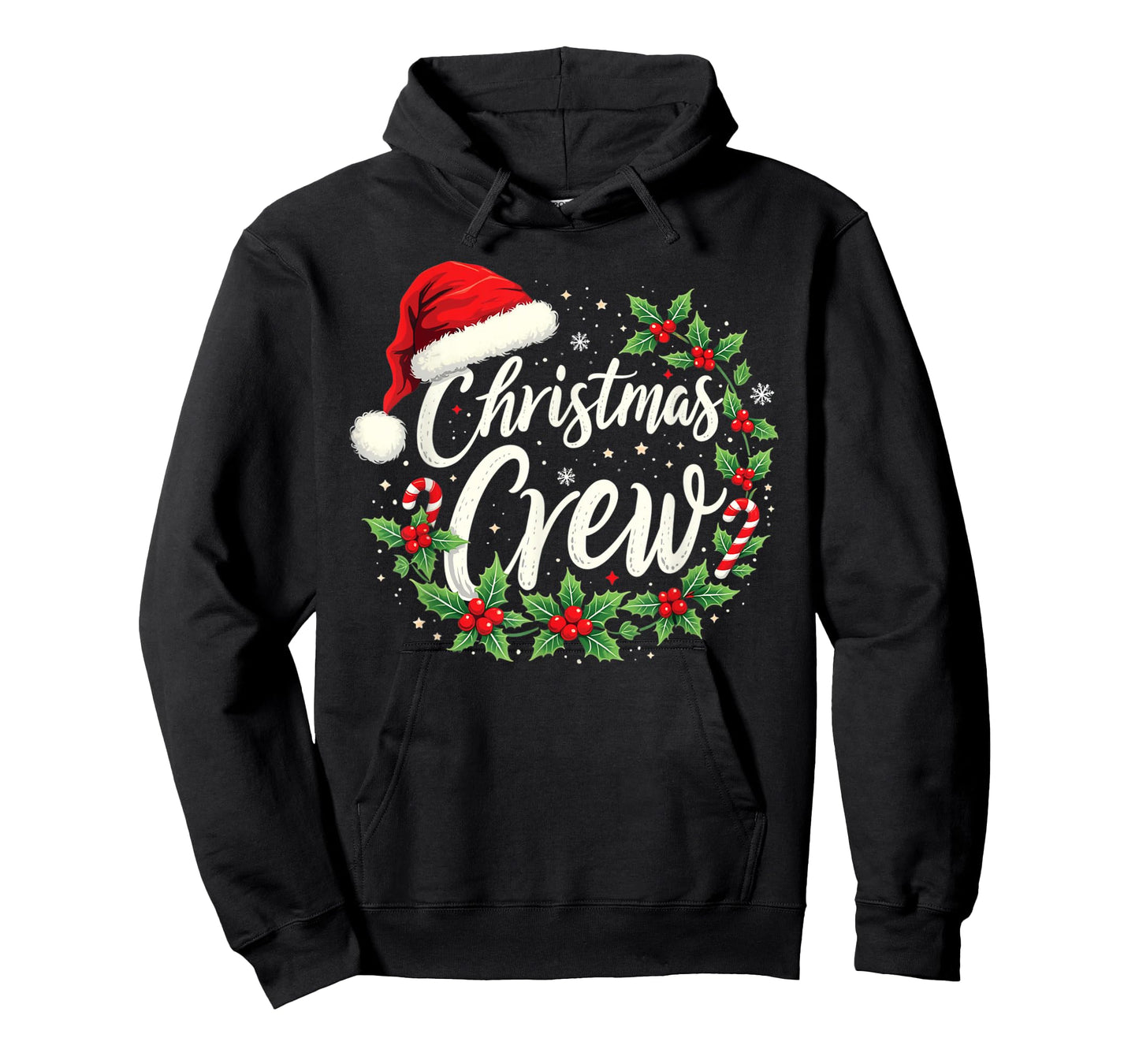 Christmas Crew Family Matching Unisex Adults Kids Black Solid Crew Neck Short Sleeve T-Shirt Holiday Party Shirt