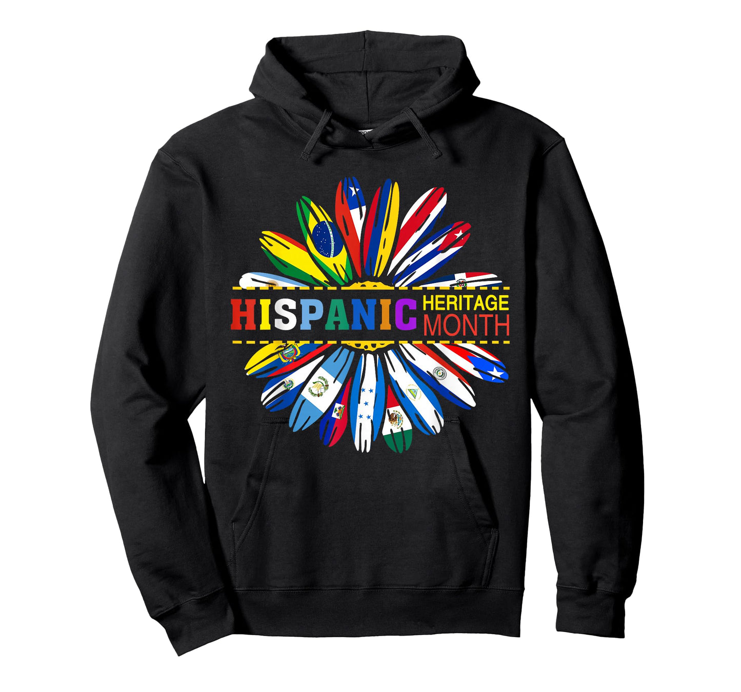 Sunflower Hispanic Heritage Month Latino Countries Flags T-Shirt
