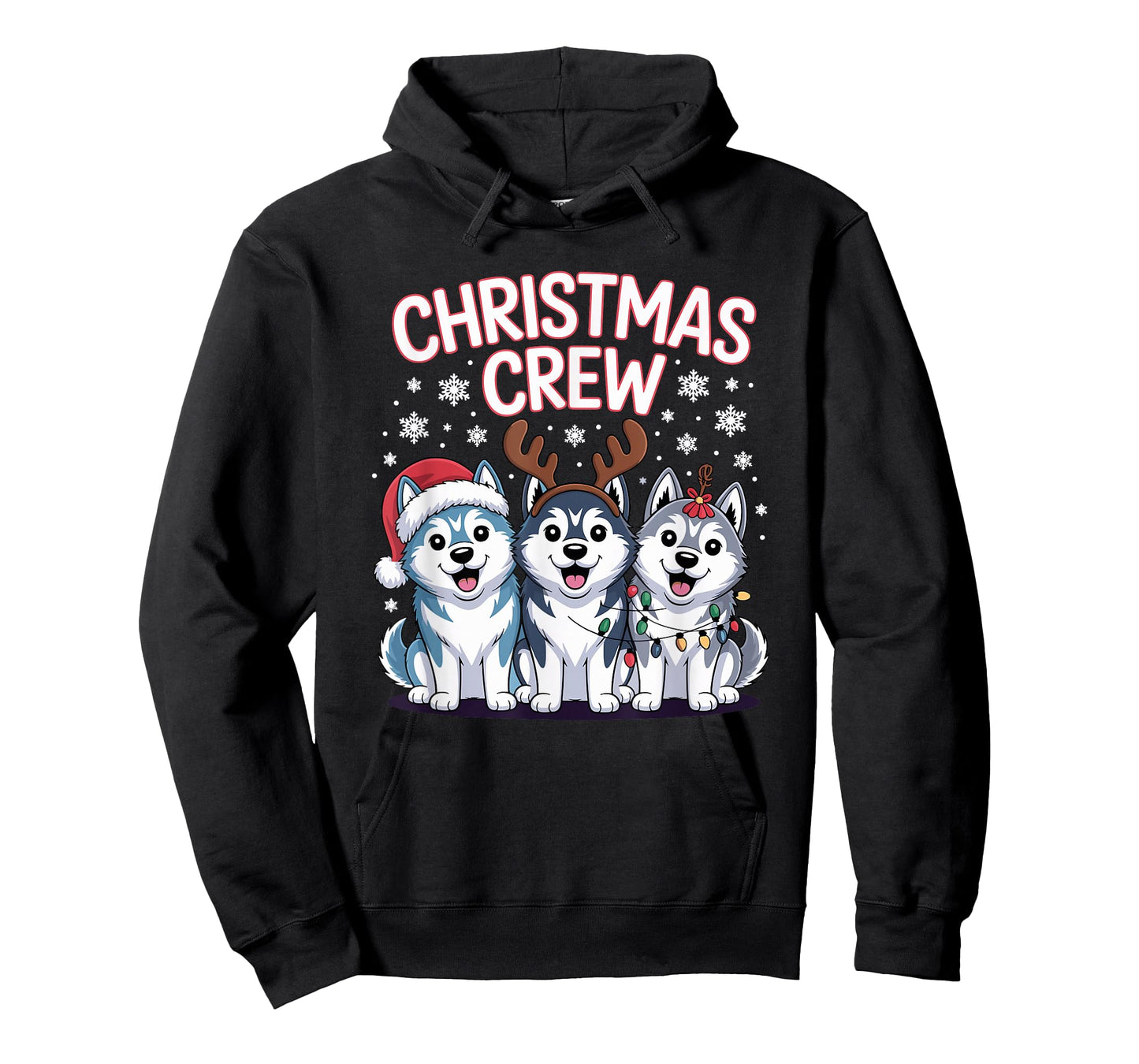 Christmas Crew Puppy Dog Sled Funny Christmas Siberian Husky T-Shirt