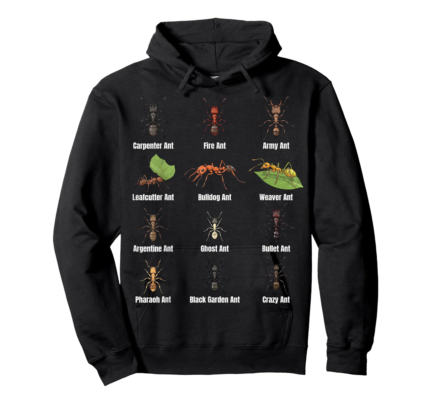 Types of Ants, Ant Species Chart, Insect Science, Entomology T-Shirt