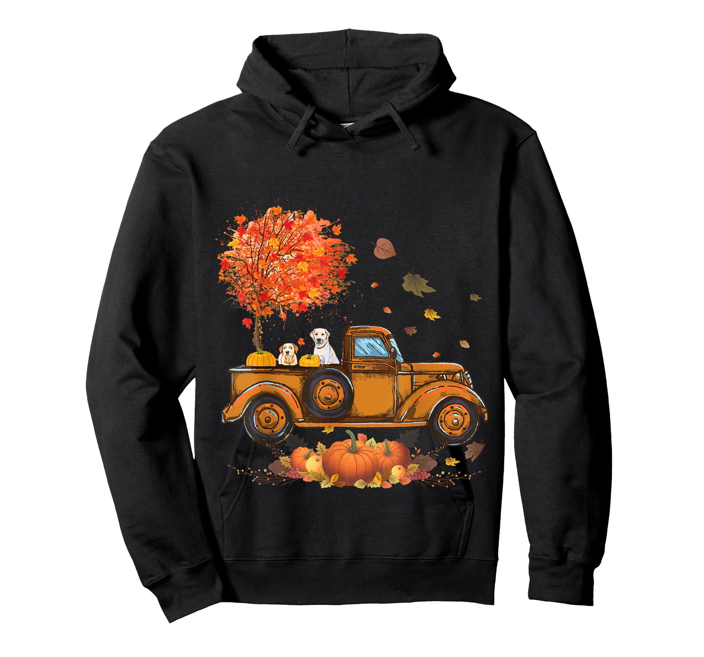 Labrador Retriever Pumpkins Truck Autumn Leaf Fall gifts T-Shirt