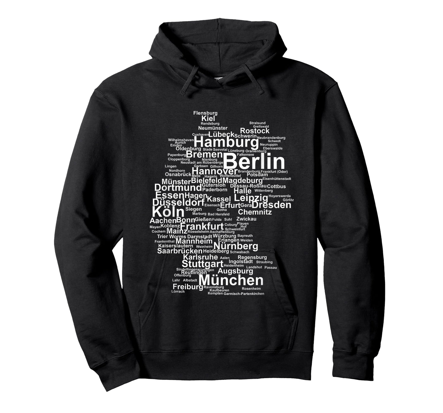 Germany Map Silhouette Towns Cities Berlin Hamburg Travel T-Shirt