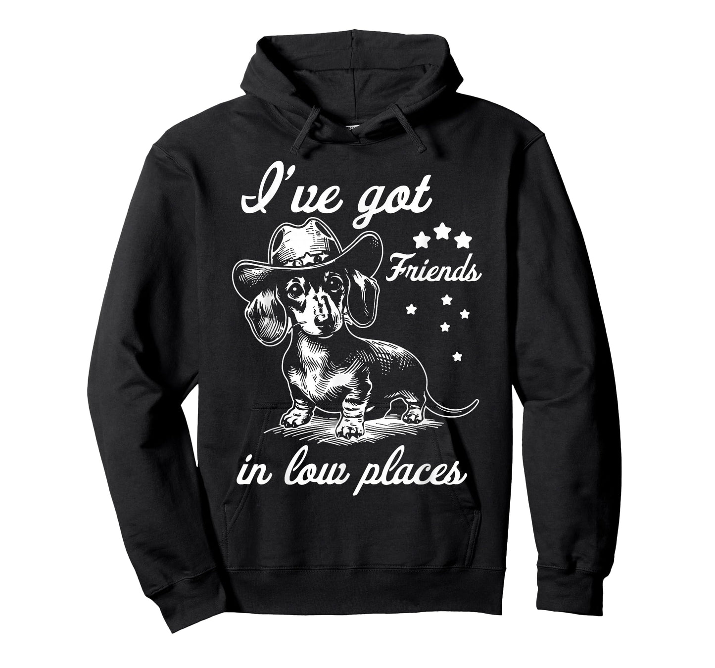 Retro I've Got Friends In Low Places Funny Dachshund Cowboy T-Shirt