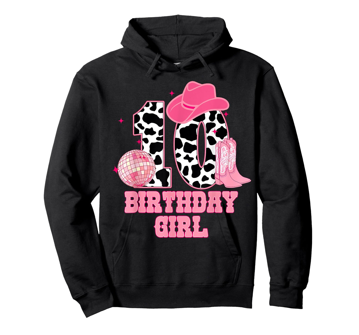 Happy 10th Birthday Girl Outfit Rodeo Western Cowgirl Cowboy T-Shirt