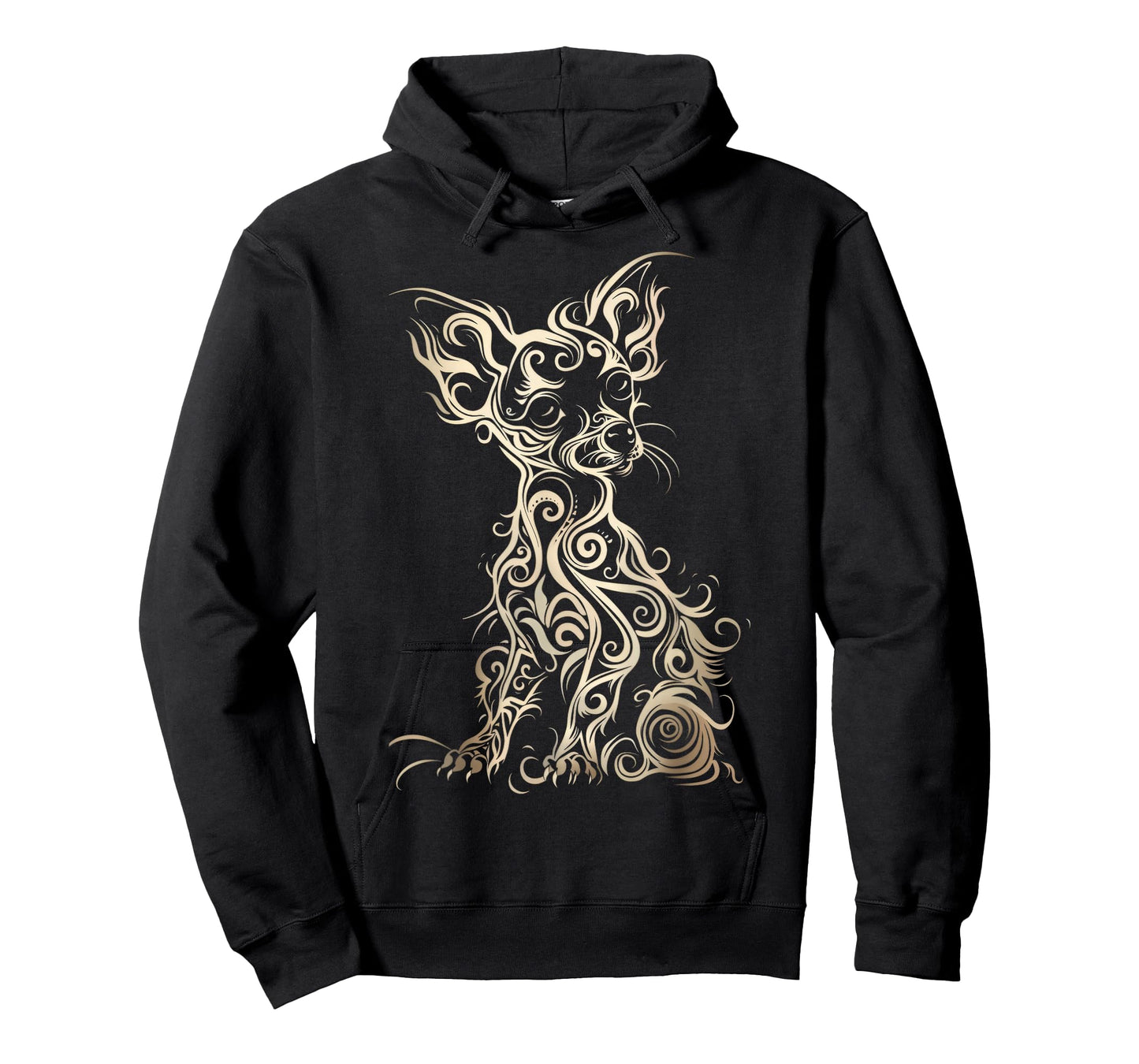 LumaThread Chiweenie Tribal Vintage Retro Graphic T-Shirt, Small, Black