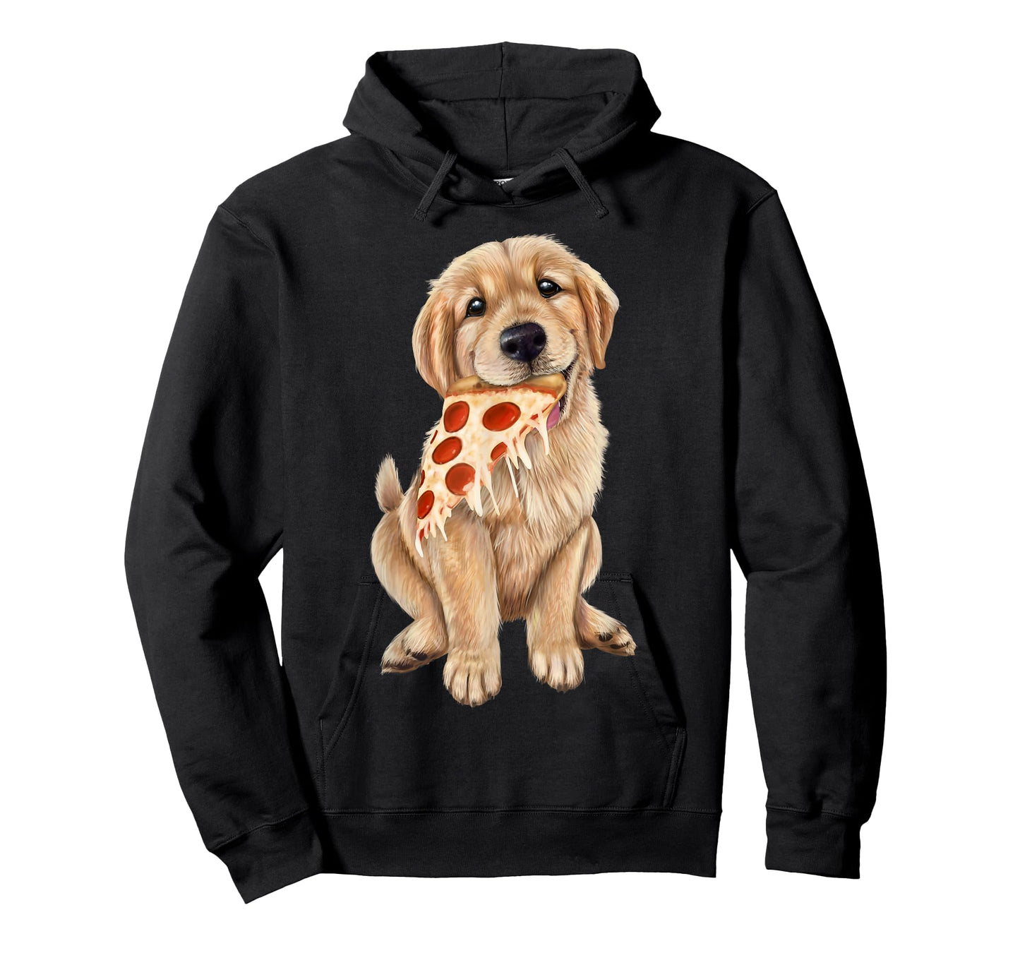Golden Retriever eating pizza - puppy with a slice of pizza T-Shirt