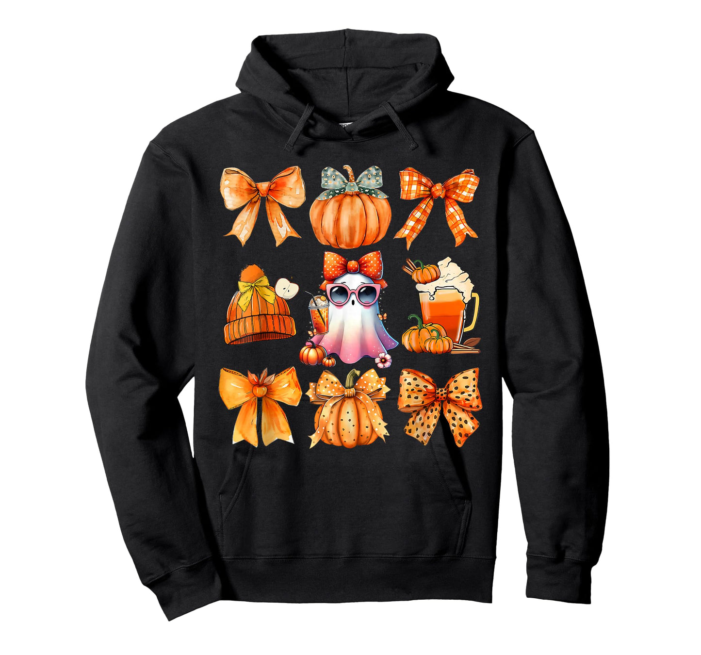 Coquette Bow Pumpkin Season Thanksgiving Autumn Fall Leaves T-Shirt