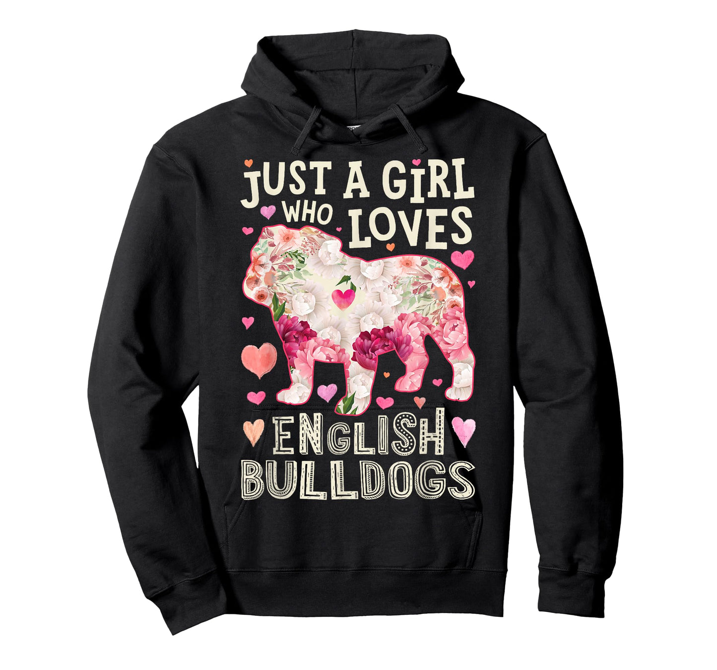 English Bulldog Just A Girl Who Loves Dog Flower Floral T-Shirt