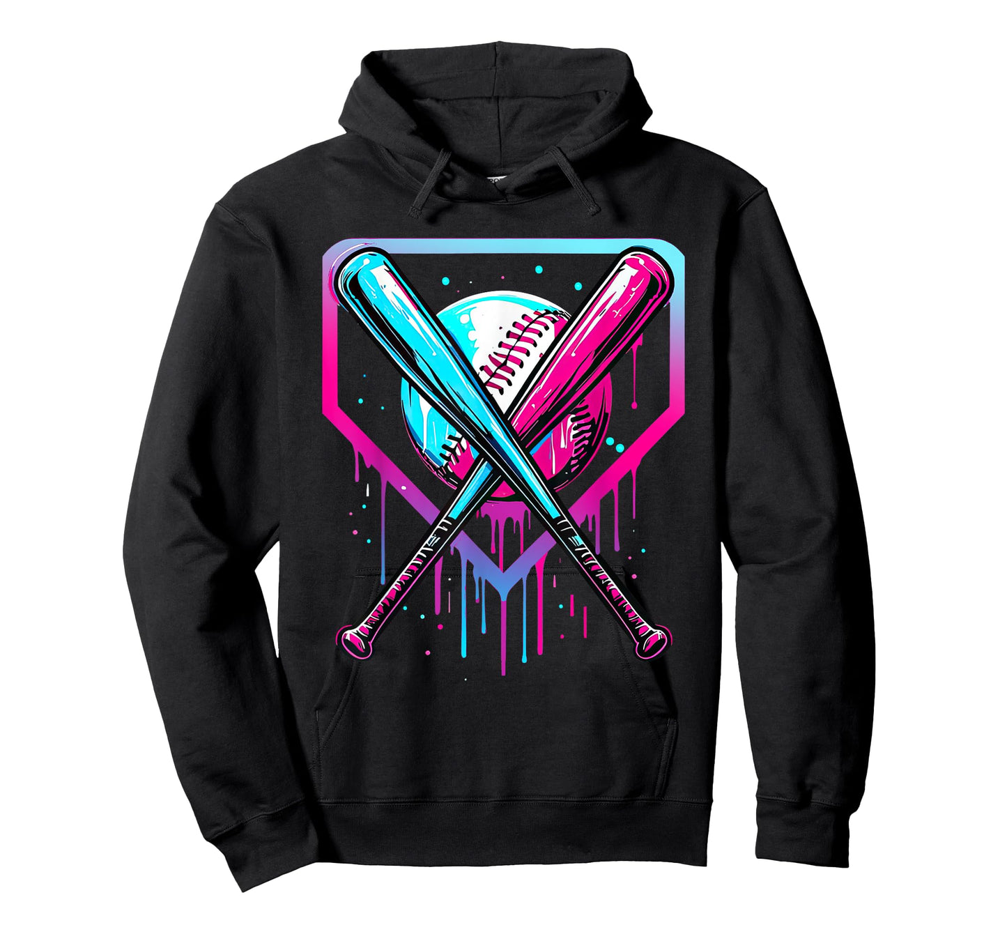 Baseball Drip For Boys Home Plate Ice Cream Drip Youth T-Shirt