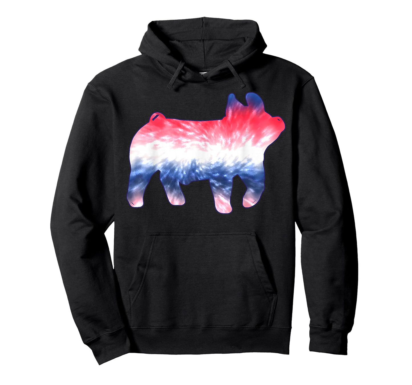 Red White Blue Show Pig Tie Dye 4th of July Pig Farm Animal T-Shirt