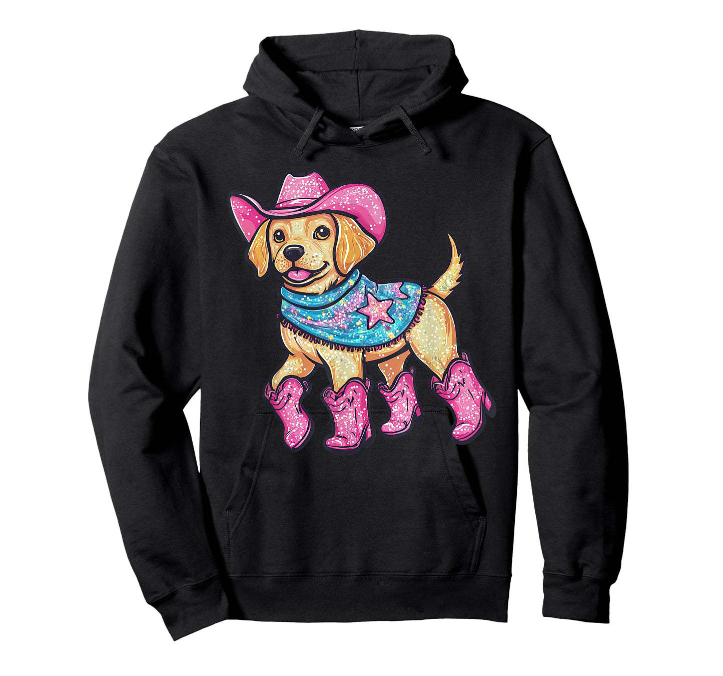 Cute Dog In Pink Cowboy Hat Boots Western Cowgirl Dog Lover T-Shirt