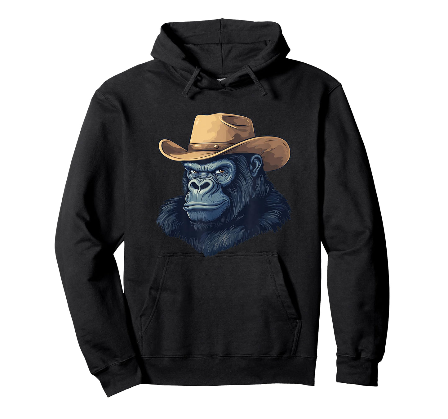 Fun Gorilla Face with Cowboy Hat for Rodeo Monkey T-Shirt