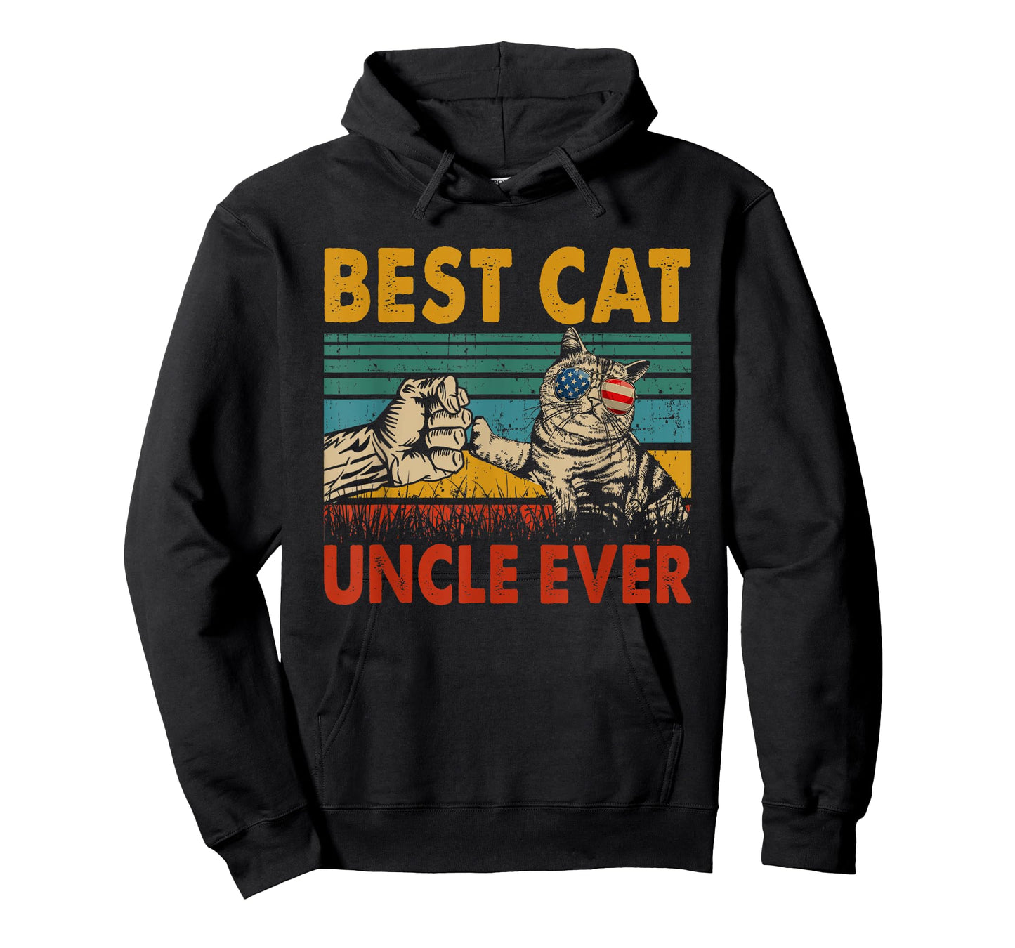 Vintage Retro Best Cat Uncle Ever Funny Dad Cat Lover Gifts T-Shirt for Men Women