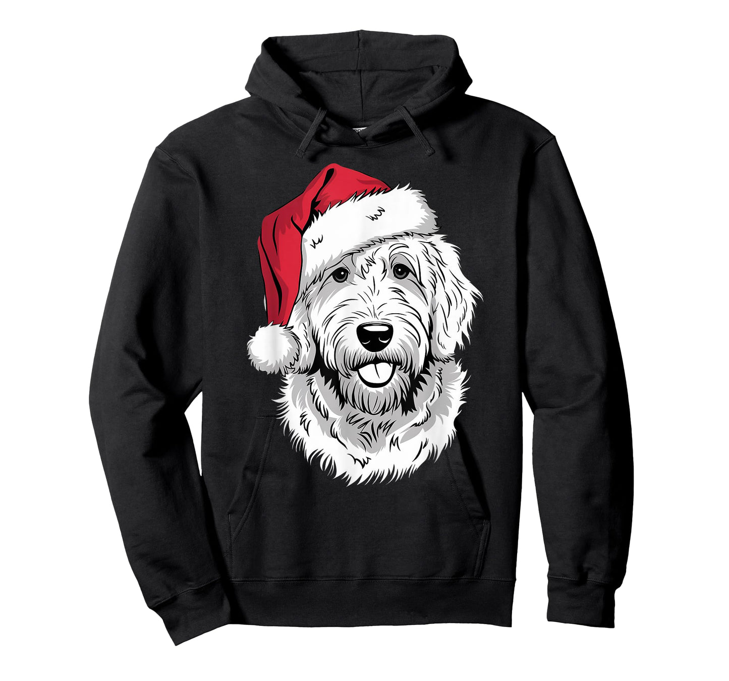 Joyful Doodle Santa Dog on Golden Doodle Christmas T-Shirt for Men Women Kids