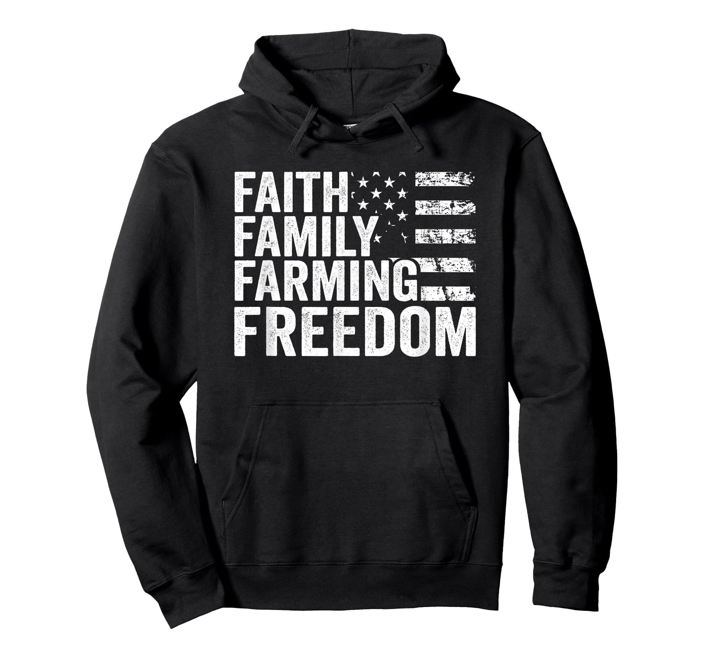 Faith Family Farming Freedom - USA Flag Christian Farmer T-Shirt