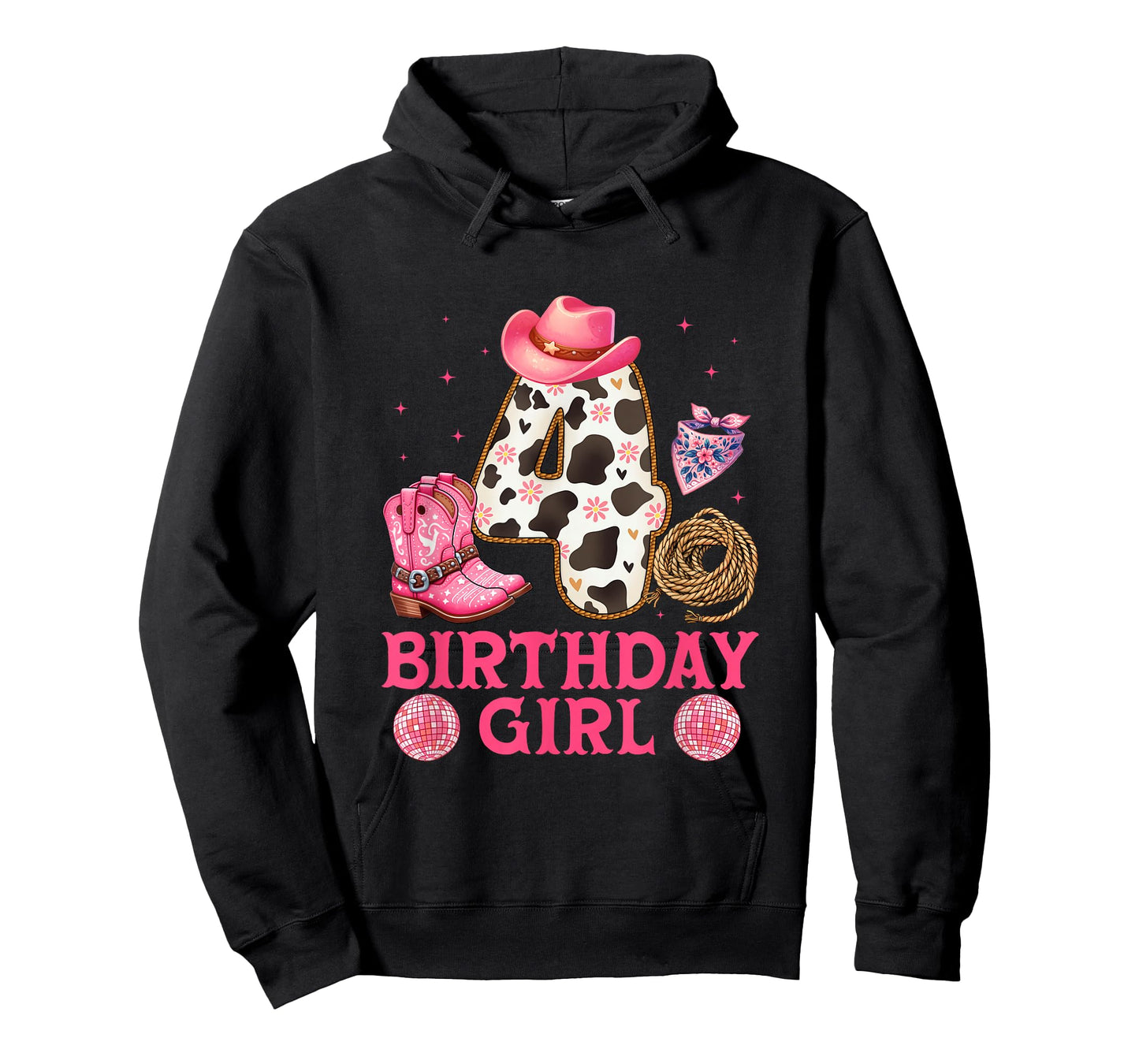 Cowgirl Birthday Girl 4 YearS Old Western 4th birthday girl T-Shirt