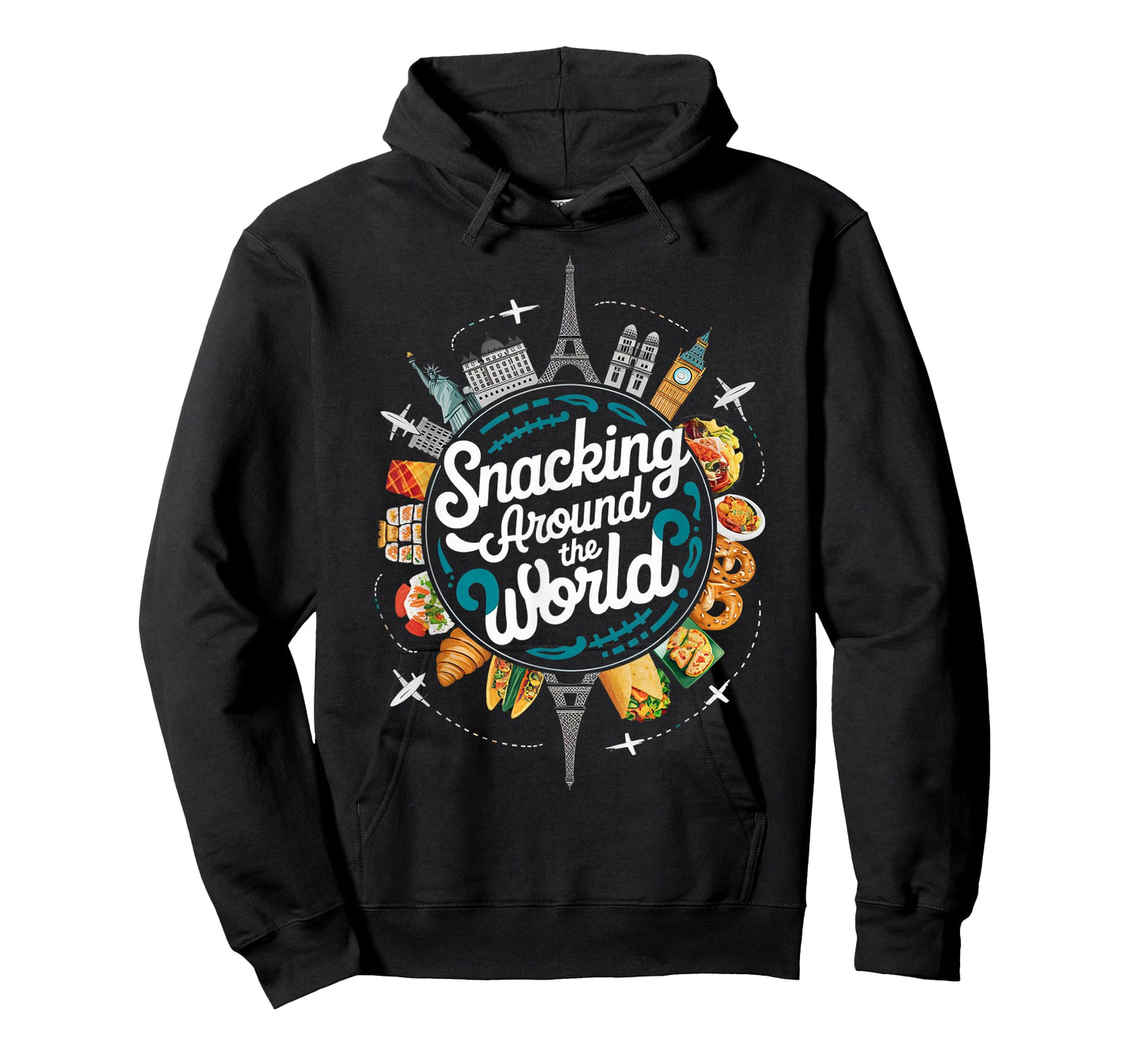 Snacking Around The World Fastfood Travel For Food Lover T-Shirt