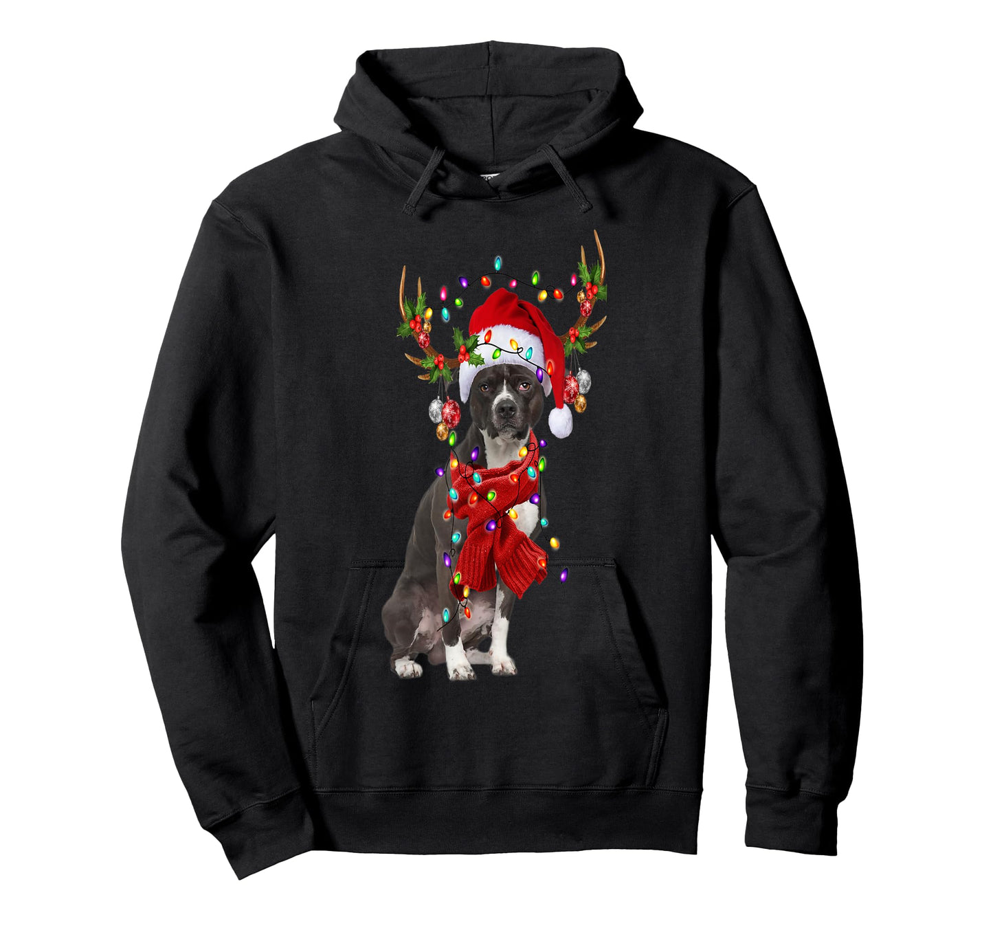 American Pit Bull Christmas Snow Layers Santa Dog Ugly Xmas T-Shirt