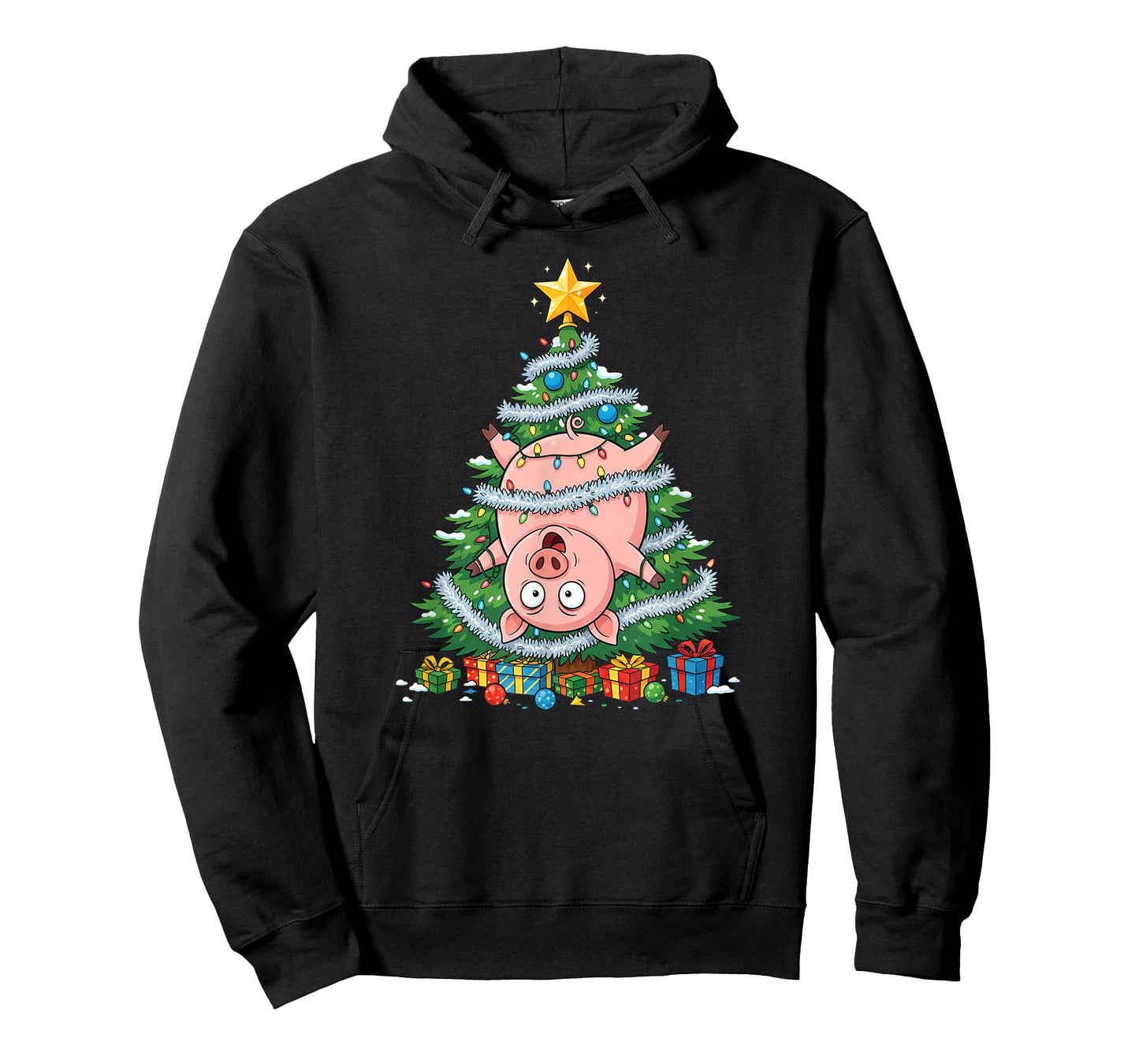Funny Pig Christmas Tree Kids Mens Womens T-Shirt