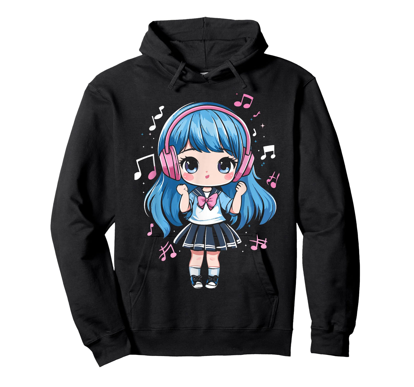 Anime Music Girl Teen Chibi Kawaii Manga Otaku Japanese Cute T-Shirt