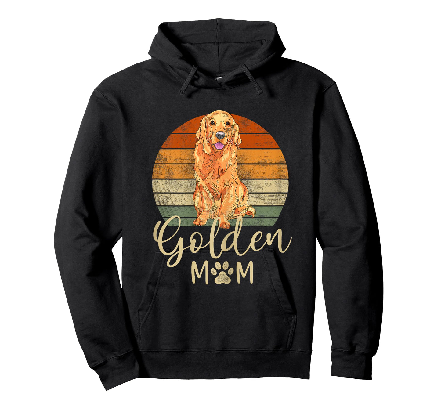 Golden Mom Retro Sunset Golden Retriever Lover Gift Dog Mama T-Shirt