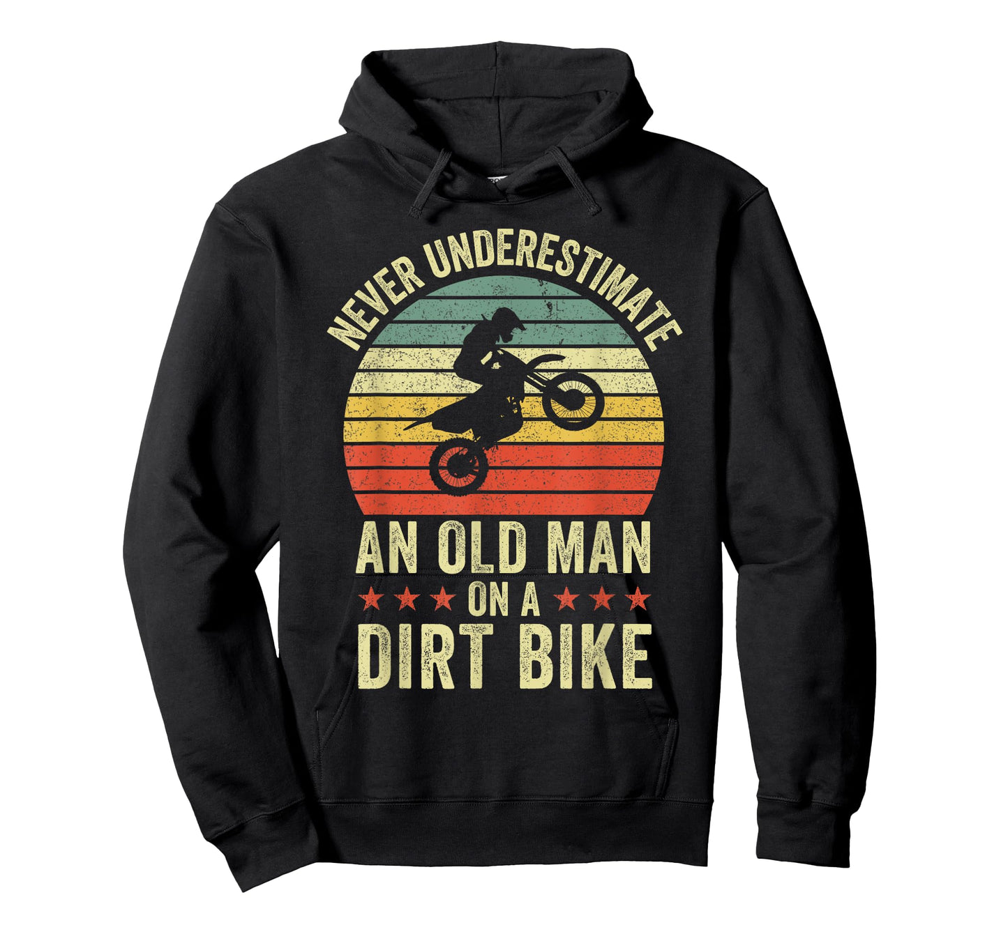 Never underestimate An Old Man On A Dirt Bike Funny Vintage T-Shirt