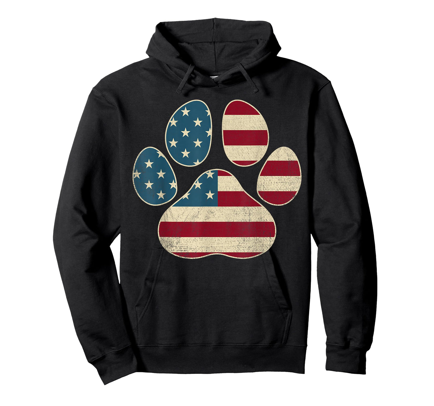 Vintage USA Flag 4th of July Paw Print Patriotic Dog Lover T-Shirt