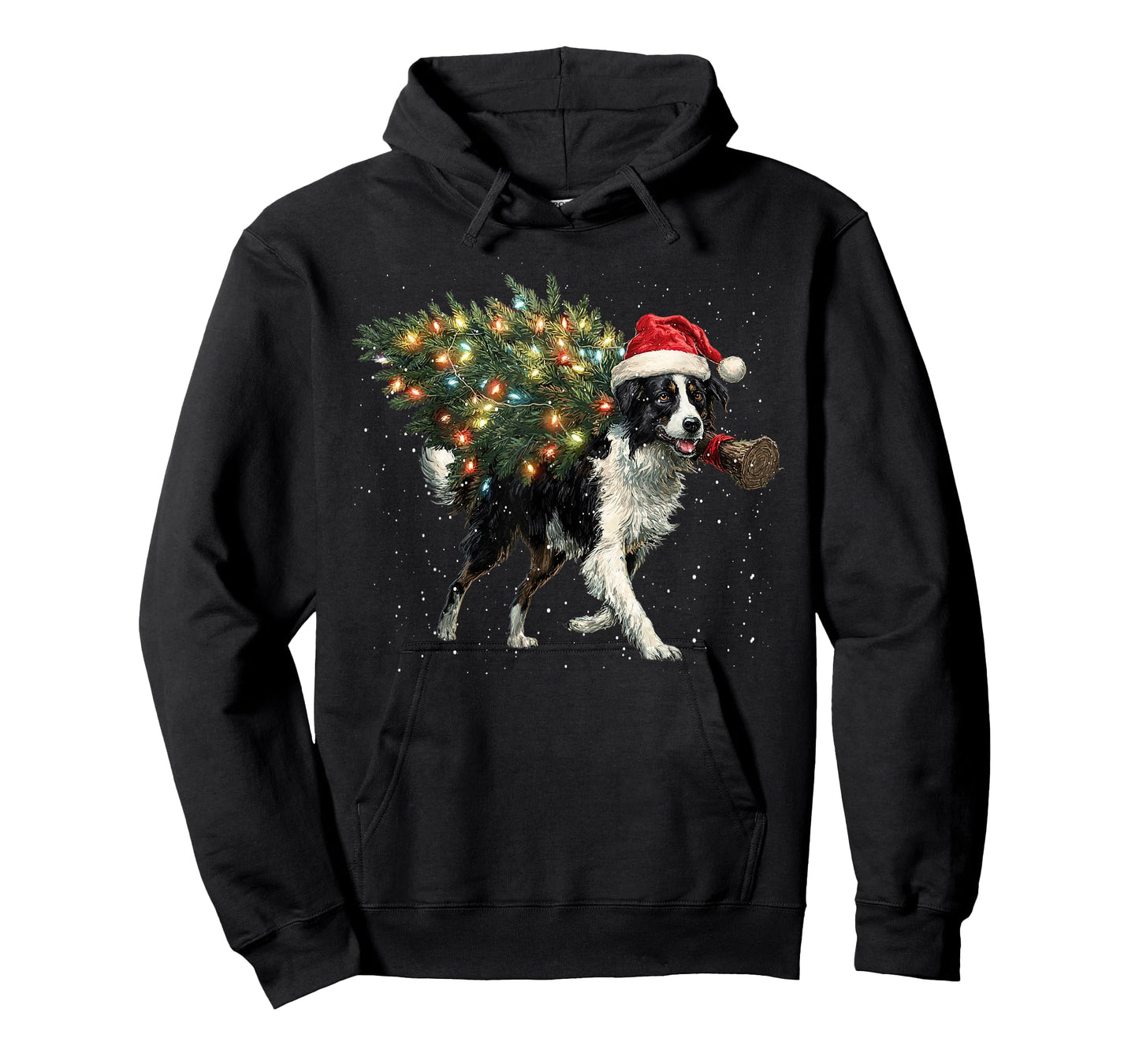 Cute Border Collie Dog in a Christmas Tree for Men Women T-Shirt