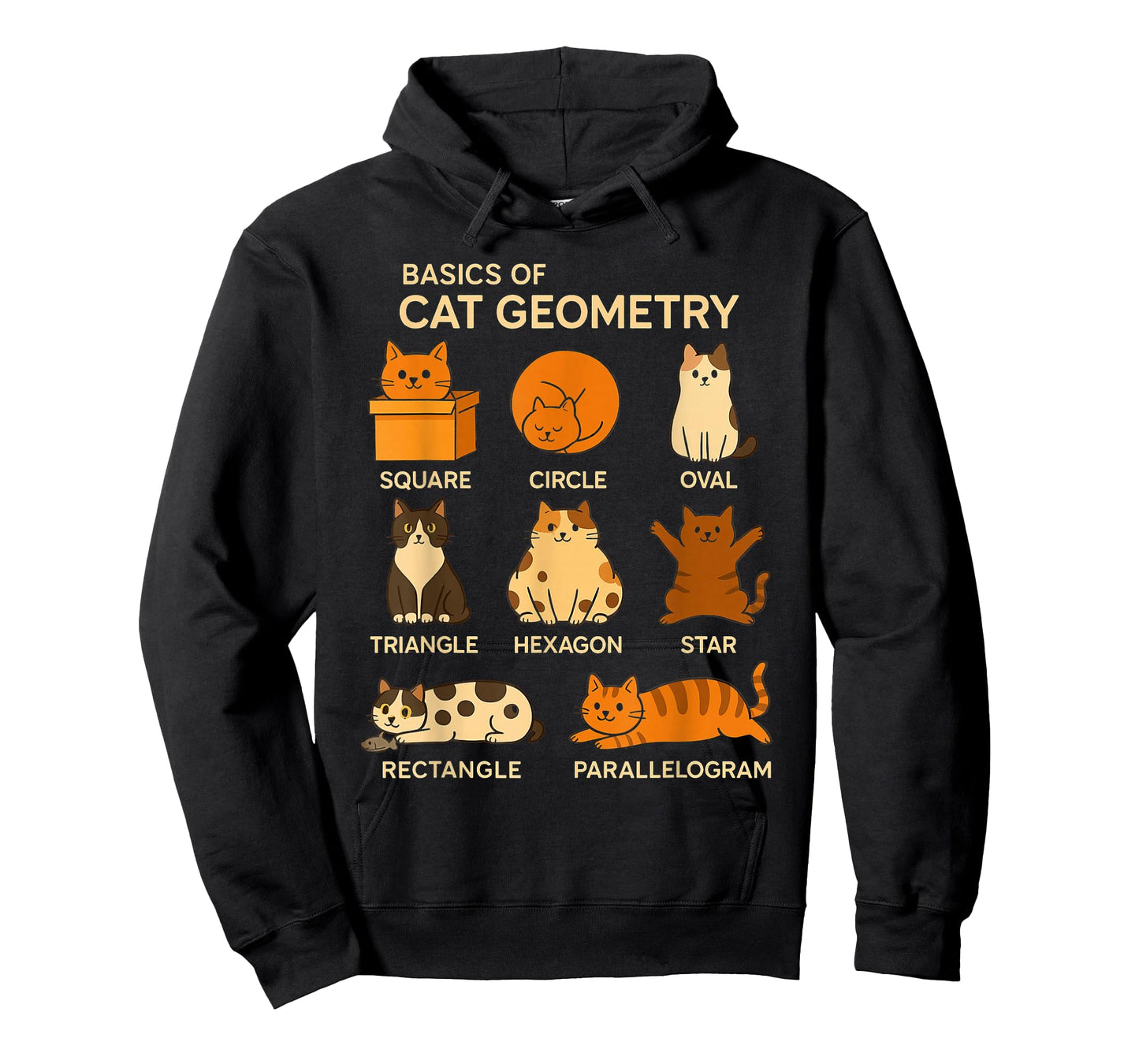 Basic Cat Geometry Cute Cat Cat Lover Cat Owner Math School T-Shirt