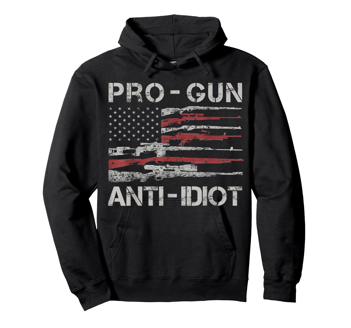 Pro Gun Anti Idiot shirt Vintage USA Flag 2nd Amendment T-Shirt