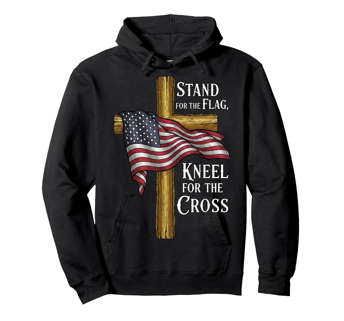 Stand for Flag Kneel for Cross Patriotic Christian Tee T-Shirt