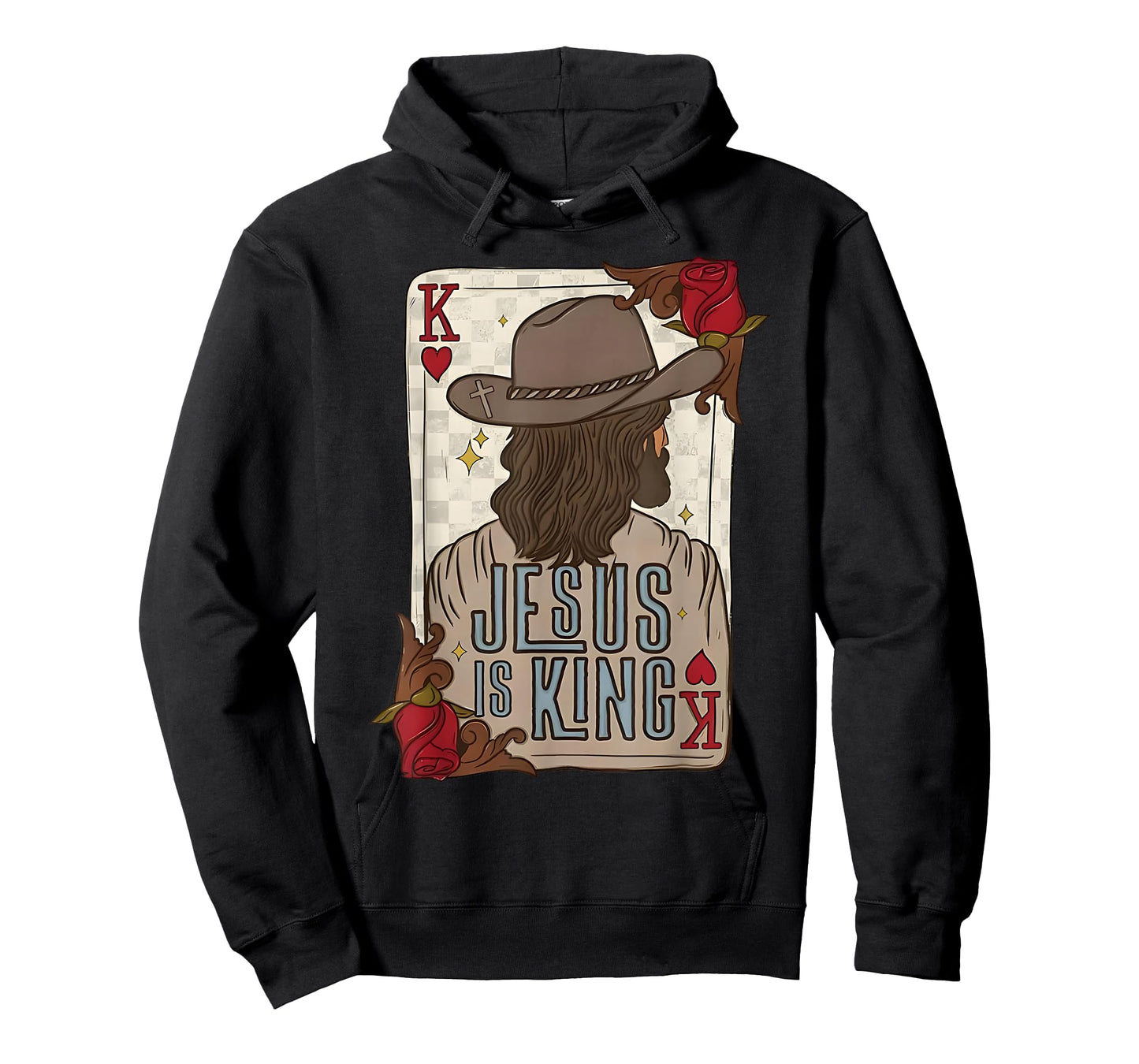 play card jesus is king christian cowboy western country T-Shirt