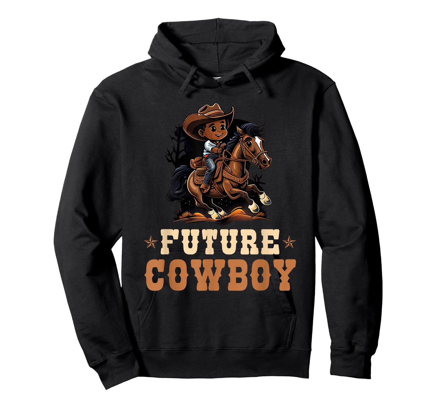 Future Cowboy, African American Rodeo Cowboy Boy Kids T-Shirt