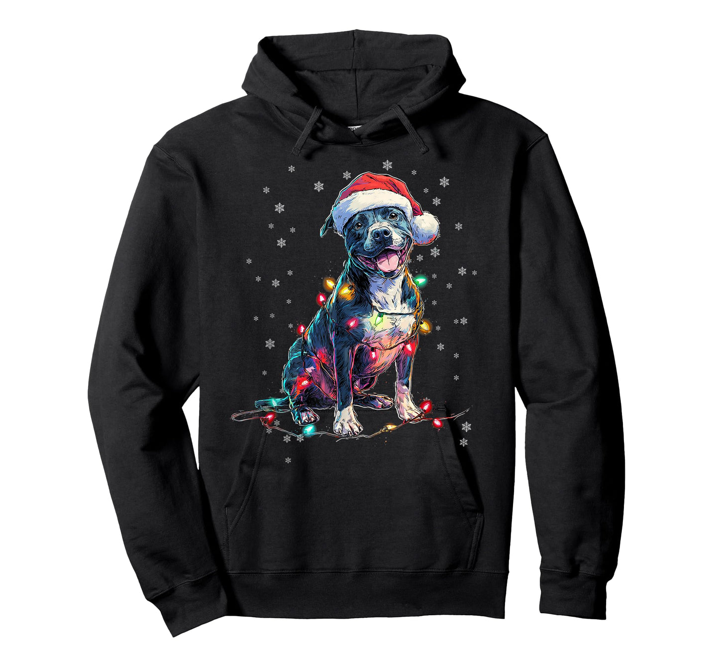 Christmas Dog Pitbull Santa Xmas Women Men Kids T-Shirt