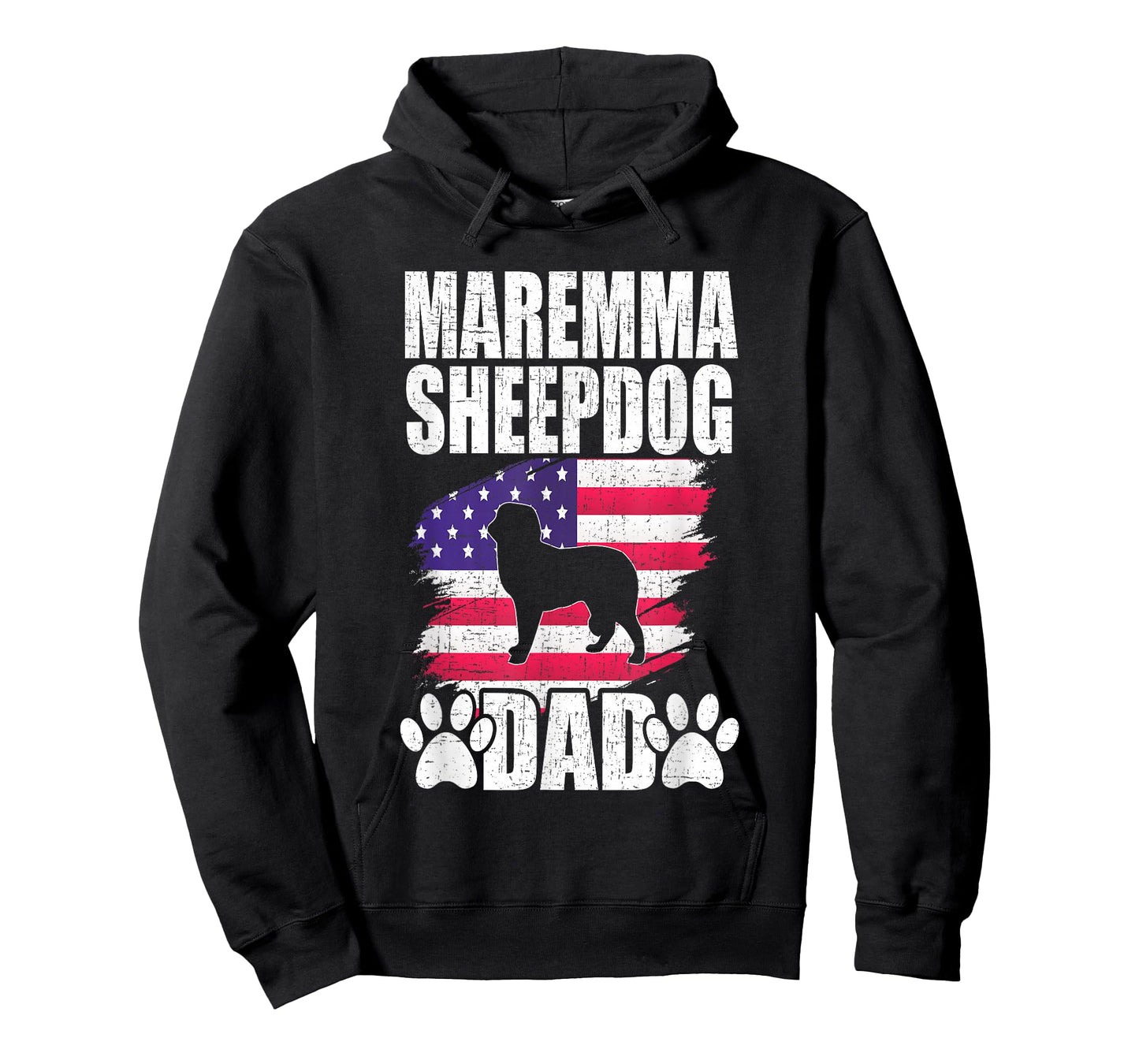 Maremma Sheepdog Dad Dog Lover American US Flag T-Shirt