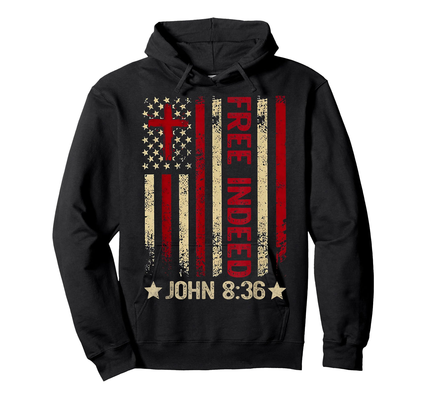 Free Indeed Christian Bible Verse 4th Of July Patriotic T-Shirt