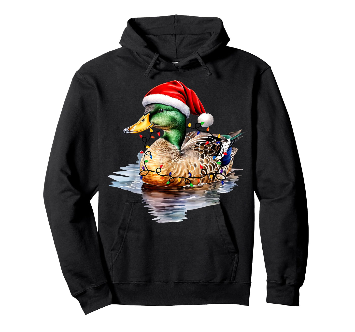Christmas Duck Hunting Santa Xmas Light Country Mallard Duck T-Shirt
