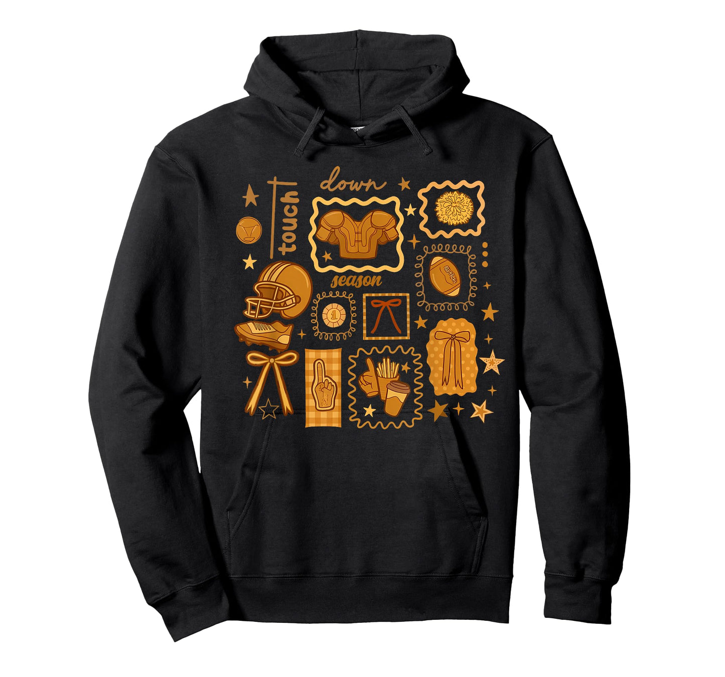 Touchdown Season, Fall Football Collage,Fall Autumn Game Day T-Shirt