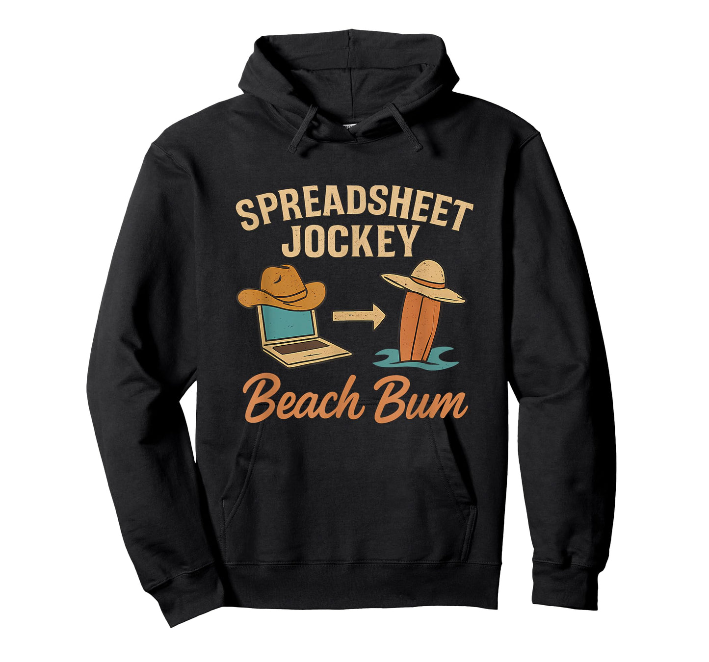 Funny Work Play Balance Spreadsheet Jockey Beach Bum Design T-Shirt