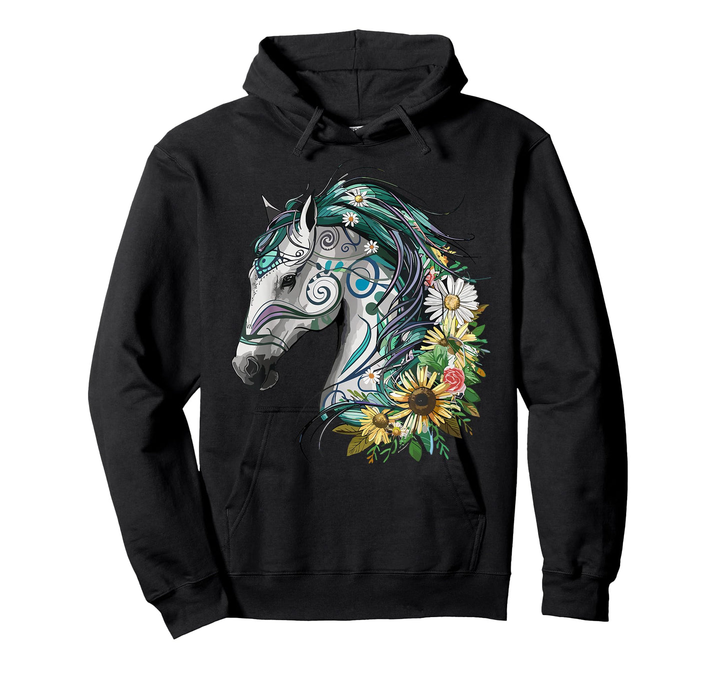 Horse Girl Beautiful Sunflower Horses Riding T-Shirt